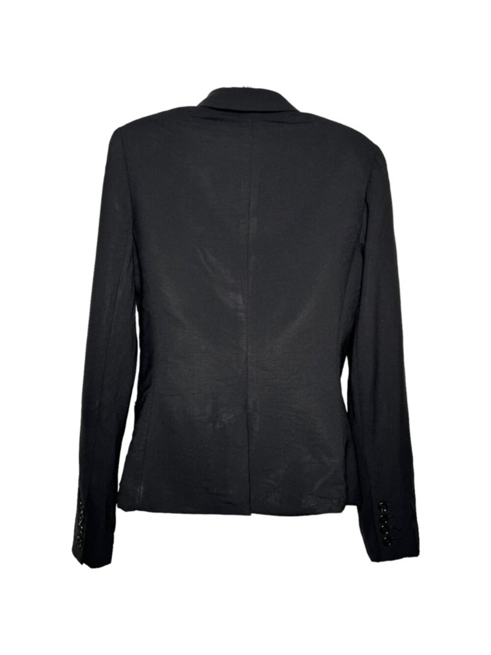 Theory Wool Stretch Blazer Single Button Black Fitted Structured Jacket Size 6 - Picture 6 of 12